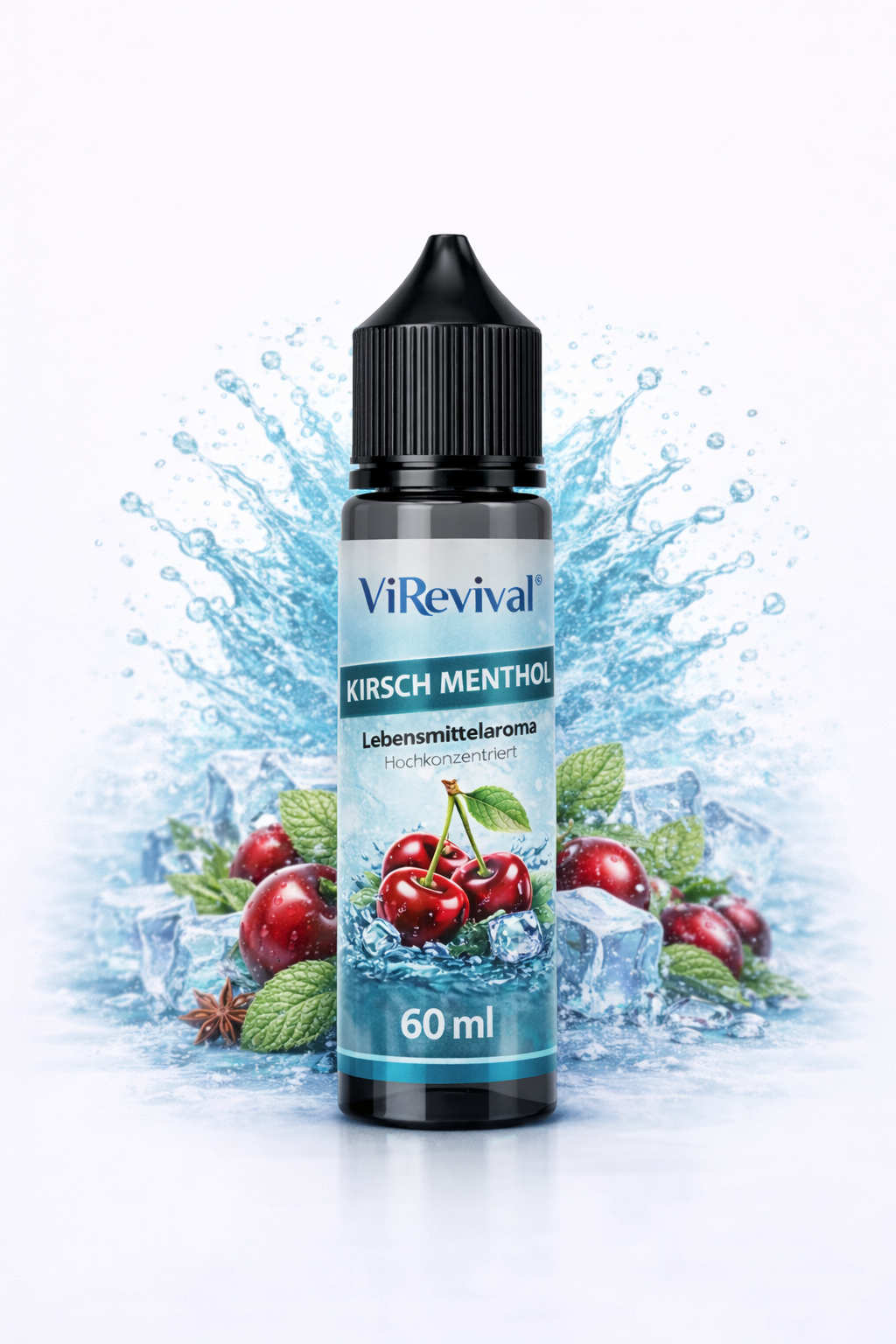 ViRevival Kirsch Menthol Aroma – Hochkonzentriertes Lebensmittelaroma zum Backen, Desserts & Getränke – 10ml