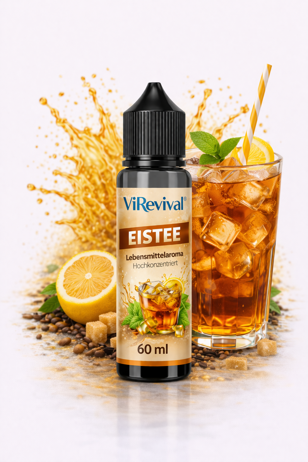 ViRevival Eistee Aroma – Hochkonzentriertes Lebensmittelaroma zum Backen, Desserts & Getränke – 10ml