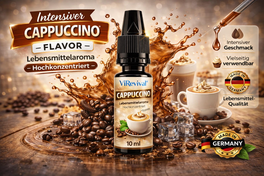 ViRevival Cappuccino Aroma – Hochkonzentriertes Lebensmittelaroma zum Backen, Desserts & Getränke – 10ml
