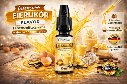ViRevival Eierlikör Aroma – Hochkonzentriertes Lebensmittelaroma zum Backen, Desserts & Getränke – 10ml