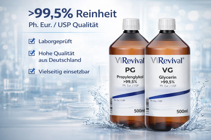 ViRevival Propylenglykol & Glycerin Set – PG VG Bundle 2x 500ml – >99,5% Ph. Eur. / USP