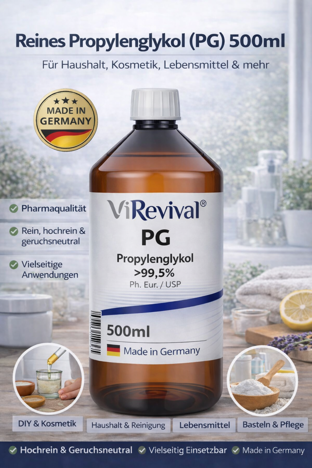ViRevival Propylenglykol 500ml – >99,5% Ph. Eur. / USP