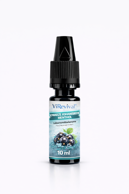 ViRevival Schwarze Johannisbeere Menthol Aroma – Hochkonzentriertes Lebensmittelaroma zum Backen, Desserts & Getränke – 10ml
