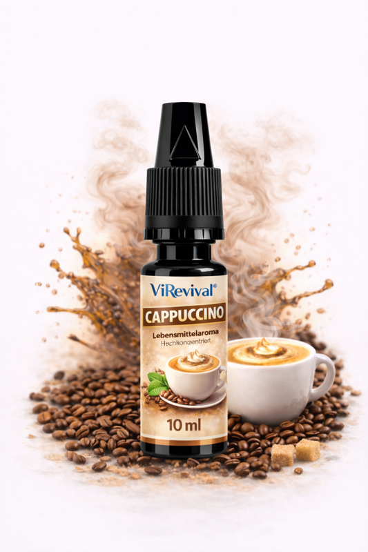 ViRevival Cappuccino Aroma – Hochkonzentriertes Lebensmittelaroma zum Backen, Desserts & Getränke – 10ml