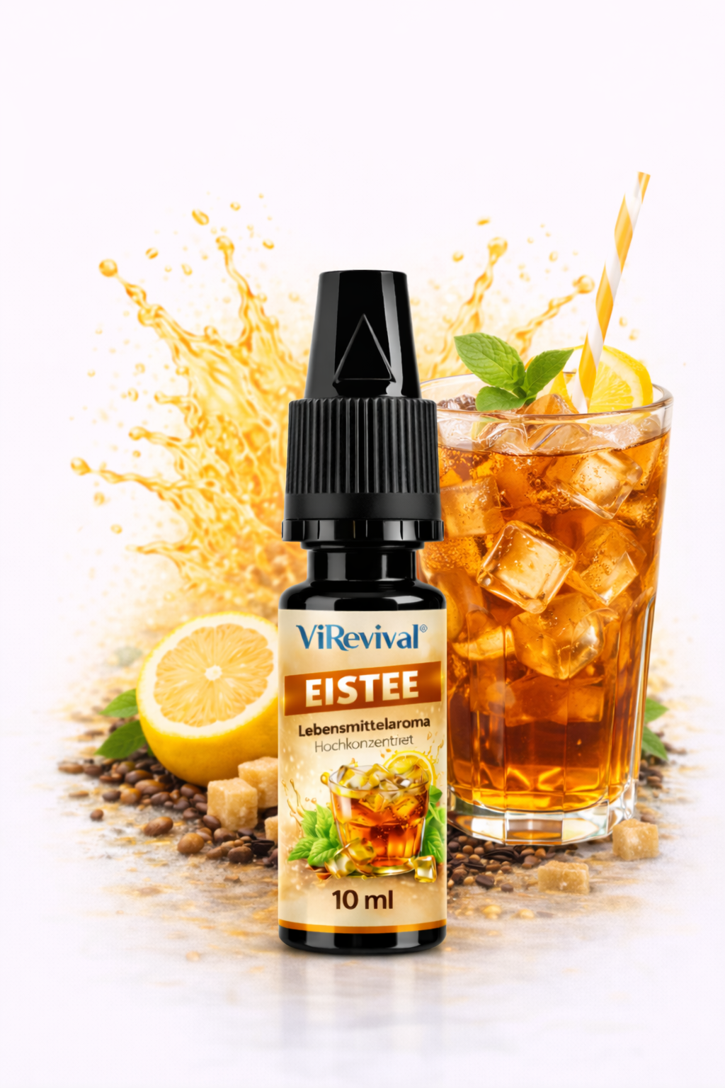 ViRevival Eistee Aroma – Hochkonzentriertes Lebensmittelaroma zum Backen, Desserts & Getränke – 10ml