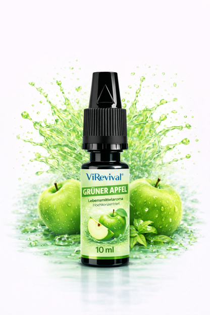 ViRevival Grüner Apfel Aroma – Hochkonzentriertes Lebensmittelaroma zum Backen, Desserts & Getränke – 10ml