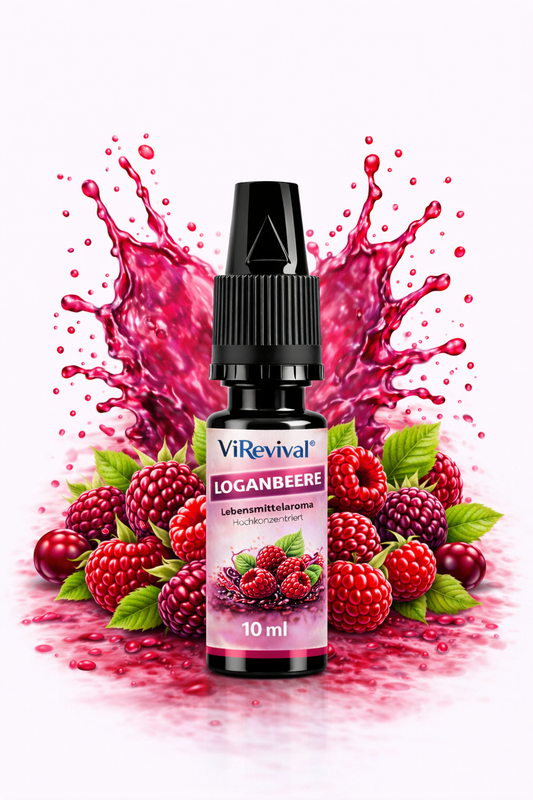 ViRevival Loganbeere Aroma – Hochkonzentriertes Lebensmittelaroma zum Backen, Desserts & Getränke – 10ml