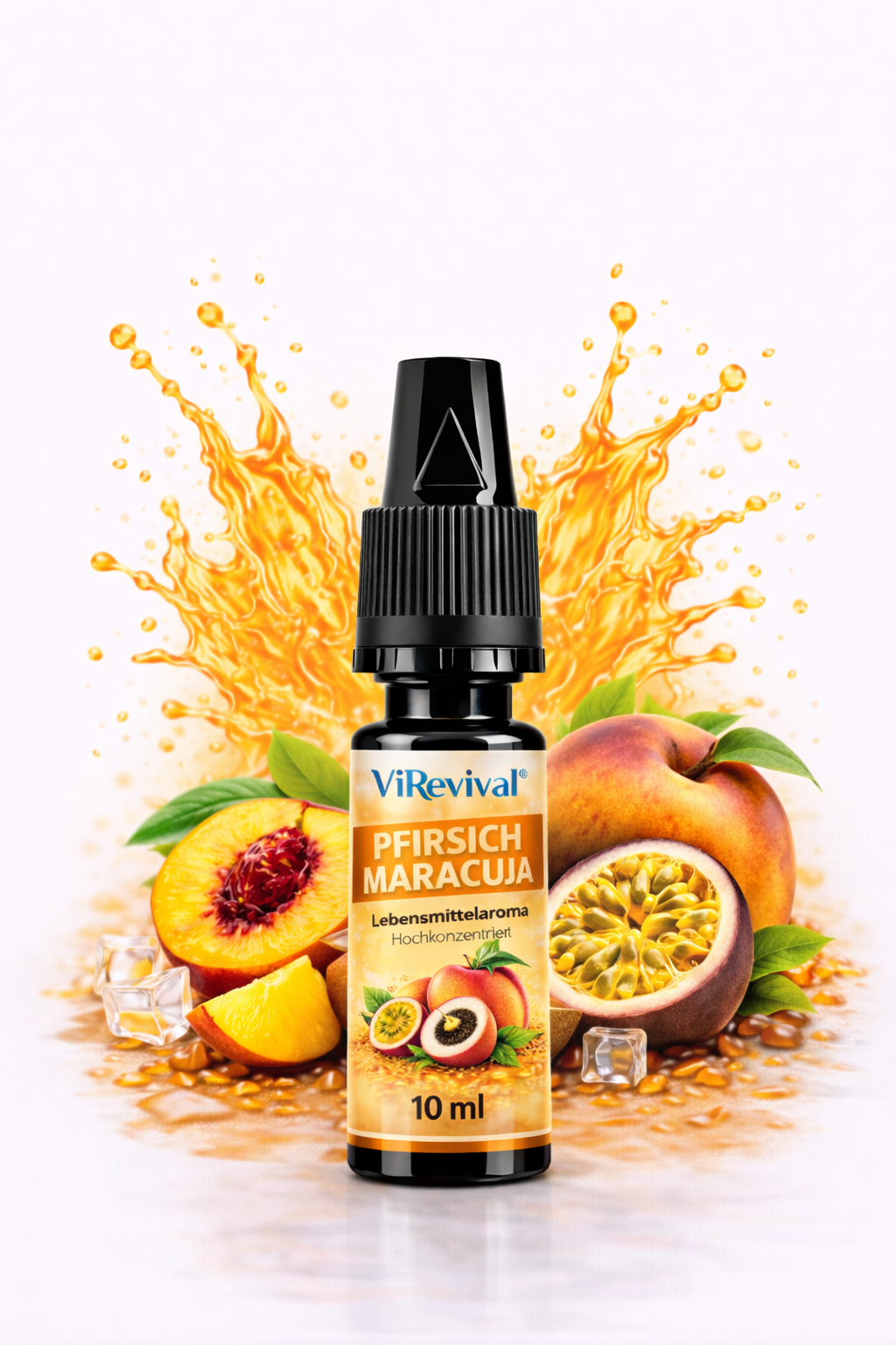 ViRevival Pfirsich Maracuja Aroma – Hochkonzentriertes Lebensmittelaroma zum Backen, Desserts & Getränke – 10ml