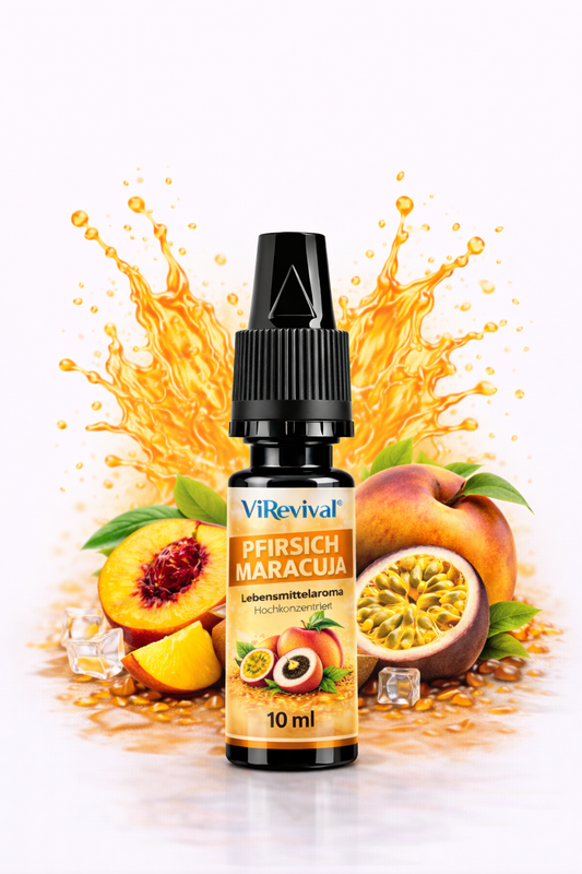 ViRevival Pfirsich Maracuja Aroma – Hochkonzentriertes Lebensmittelaroma zum Backen, Desserts & Getränke – 10ml