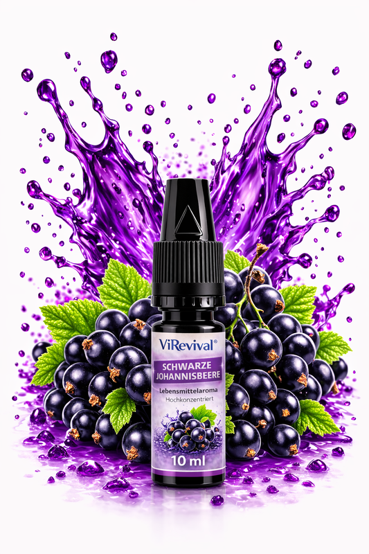 ViRevival Schwarze Johannisbeere Aroma – Hochkonzentriertes Lebensmittelaroma zum Backen, Desserts & Getränke – 10ml