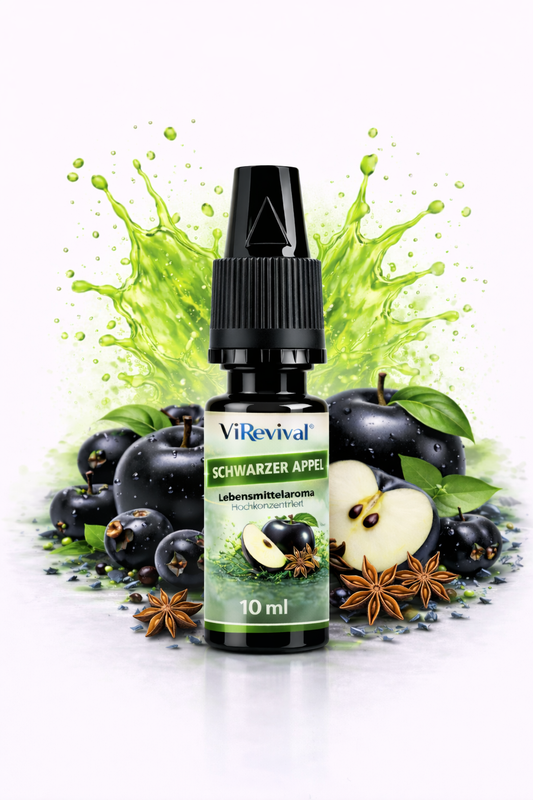 ViRevival Schwarzer Apfel Aroma – Hochkonzentriertes Lebensmittelaroma zum Backen, Desserts & Getränke – 10ml