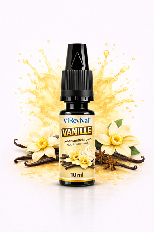 ViRevival Vanille Aroma – Hochkonzentriertes Lebensmittelaroma zum Backen, Desserts & Getränke – 10ml