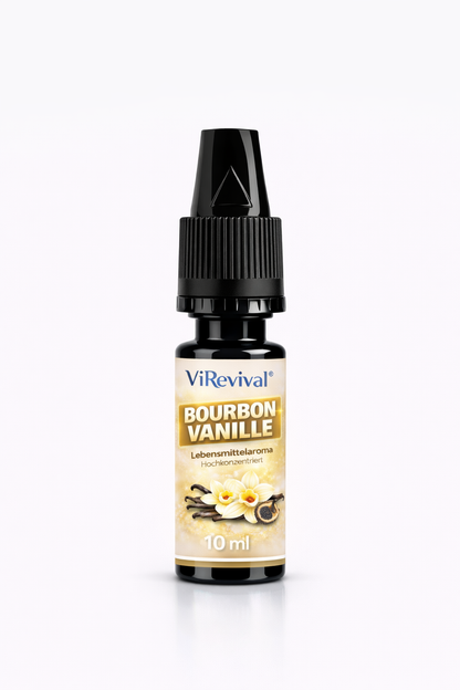 ViRevival Bourbon Vanille Aroma – Hochkonzentriertes Lebensmittelaroma zum Backen, Desserts & Getränke – 10ml