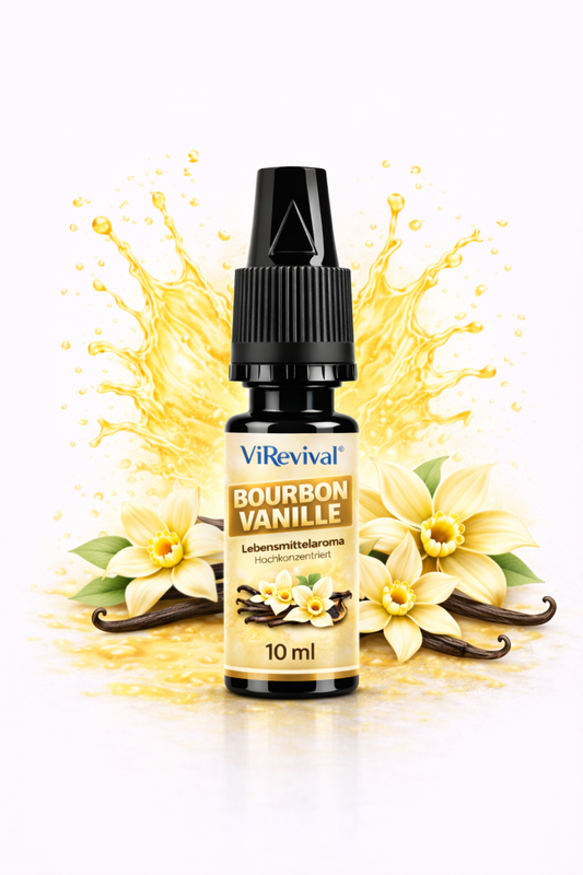 ViRevival Bourbon Vanille Aroma – Hochkonzentriertes Lebensmittelaroma zum Backen, Desserts & Getränke – 10ml