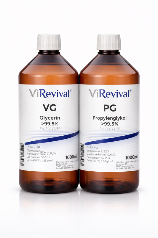 ViRevival Propylenglykol & Glycerin Set – PG VG Bundle 2x 1000ml – >99,5% Ph. Eur. / USP