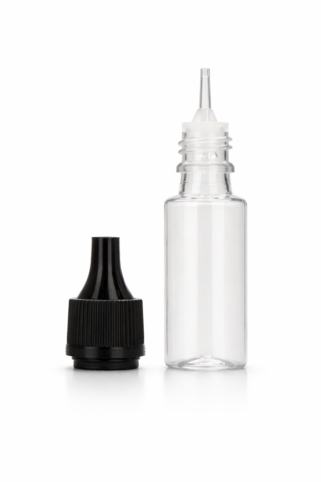 PET E-Liquid Flasche 10 ml Schwarz transparent mit Tropfverschluss CRC 14 mm