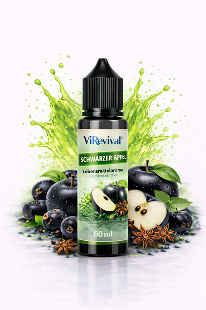 ViRevival Schwarzer Apfel Aroma – Hochkonzentriertes Lebensmittelaroma zum Backen, Desserts & Getränke – 10ml