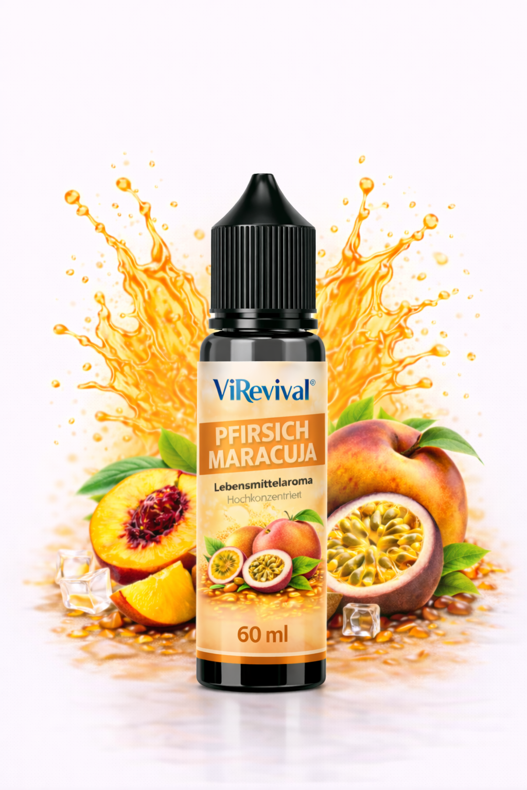 ViRevival Pfirsich Maracuja Aroma – Hochkonzentriertes Lebensmittelaroma zum Backen, Desserts & Getränke – 10ml