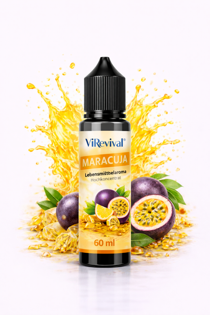 ViRevival Maracuja Aroma – Hochkonzentriertes Lebensmittelaroma zum Backen, Desserts & Getränke – 10ml