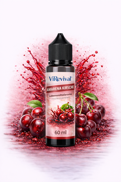 ViRevival Amarena Kirsche Aroma – Hochkonzentriertes Lebensmittelaroma zum Backen, Desserts & Getränke – 10ml