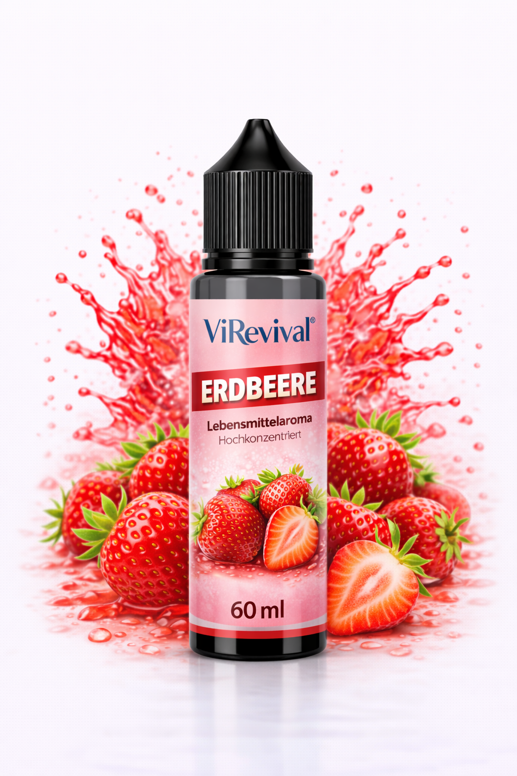 ViRevival Erdbeere Aroma – Hochkonzentriertes Lebensmittelaroma zum Backen, Desserts & Getränke – 10ml