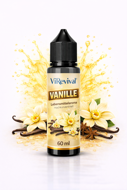 ViRevival Bourbon Vanille Aroma – Hochkonzentriertes Lebensmittelaroma zum Backen, Desserts & Getränke – 10ml
