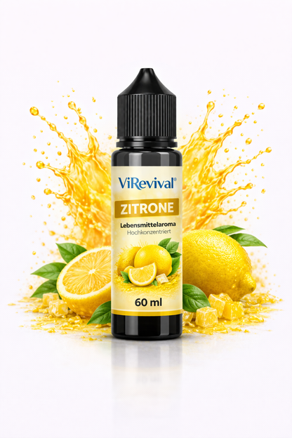 ViRevival Zitronen Aroma – Hochkonzentriertes Lebensmittelaroma zum Backen, Desserts & Getränke – 10ml
