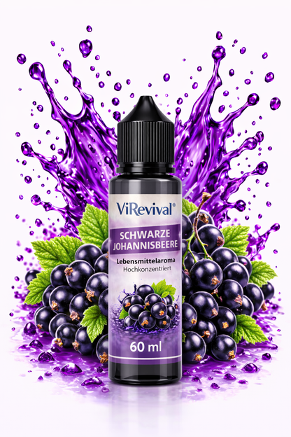 ViRevival Schwarze Johannisbeere Aroma – Hochkonzentriertes Lebensmittelaroma zum Backen, Desserts & Getränke – 10ml