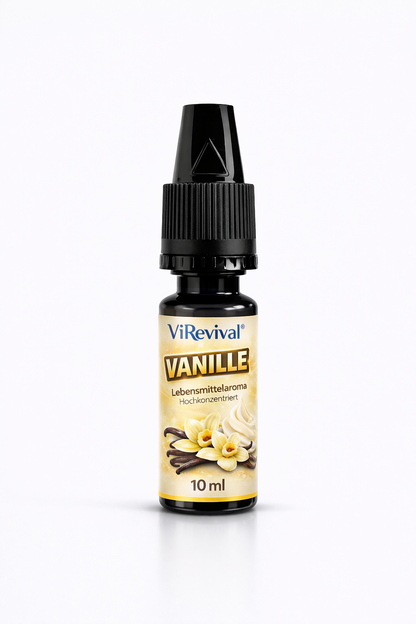 ViRevival Vanille Aroma – Hochkonzentriertes Lebensmittelaroma zum Backen, Desserts & Getränke – 10ml