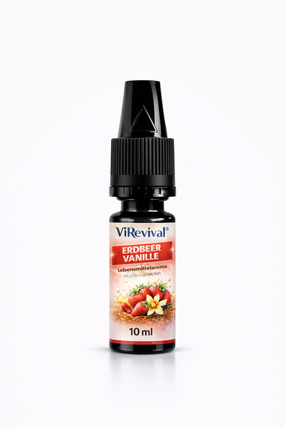 ViRevival Erdbeer Vanille Aroma – Hochkonzentriertes Lebensmittelaroma zum Backen, Desserts & Getränke – 10ml