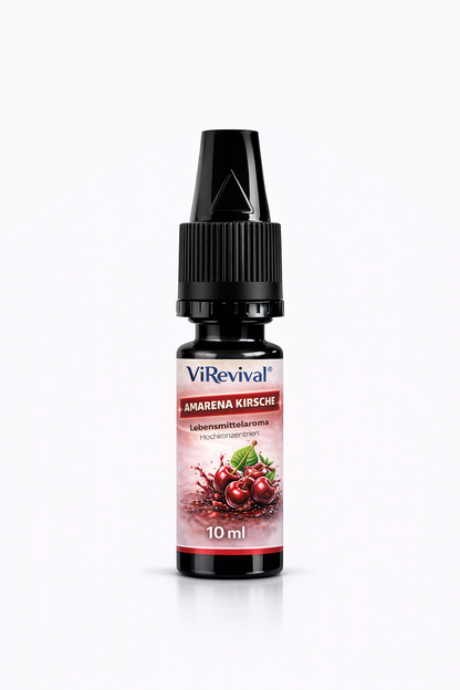 ViRevival Amarena Kirsche Aroma – Hochkonzentriertes Lebensmittelaroma zum Backen, Desserts & Getränke – 10ml