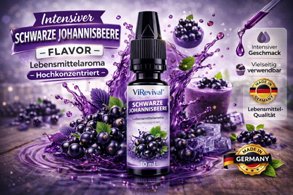 ViRevival Schwarze Johannisbeere Aroma – Hochkonzentriertes Lebensmittelaroma zum Backen, Desserts & Getränke – 10ml