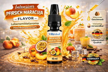 ViRevival Pfirsich Maracuja Aroma – Hochkonzentriertes Lebensmittelaroma zum Backen, Desserts & Getränke – 10ml