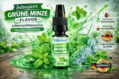 ViRevival  Grüne Minze Aroma – Hochkonzentriertes Lebensmittelaroma zum Backen, Desserts & Getränke – 10ml