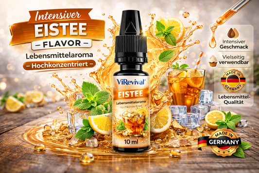 ViRevival Eistee Aroma – Hochkonzentriertes Lebensmittelaroma zum Backen, Desserts & Getränke – 10ml
