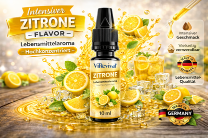 ViRevival Zitronen Aroma – Hochkonzentriertes Lebensmittelaroma zum Backen, Desserts & Getränke – 10ml