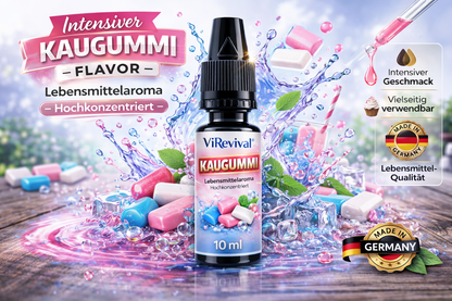 ViRevival Kaugummi Aroma – Hochkonzentriertes Lebensmittelaroma zum Backen, Desserts & Getränke – 10ml