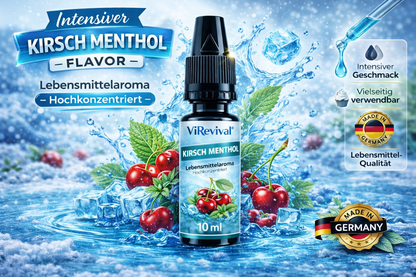 ViRevival Kirsch Menthol Aroma – Hochkonzentriertes Lebensmittelaroma zum Backen, Desserts & Getränke – 10ml