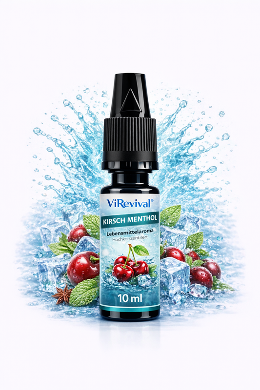 ViRevival Kirsch Menthol Aroma – Hochkonzentriertes Lebensmittelaroma zum Backen, Desserts & Getränke – 10ml